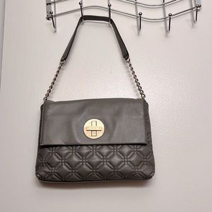 Kate Spade ♠️ NY shoulder bag pre owned like new elegant gray color with gold